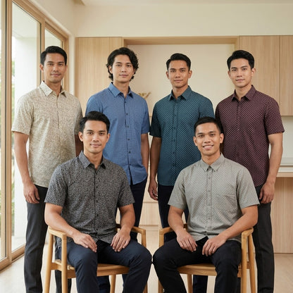 KAMDAR Asterisk Oxford Shirt Lelaki | Kemeja Lengan Pendek Breathable | Smart Casual Office | M-5XL