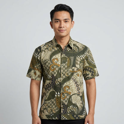 KAMDAR Buana Batik Shirt | Kemeja Batik Cotton Comfort Fit Moden | Formal & Smart Casual | XS-5XL