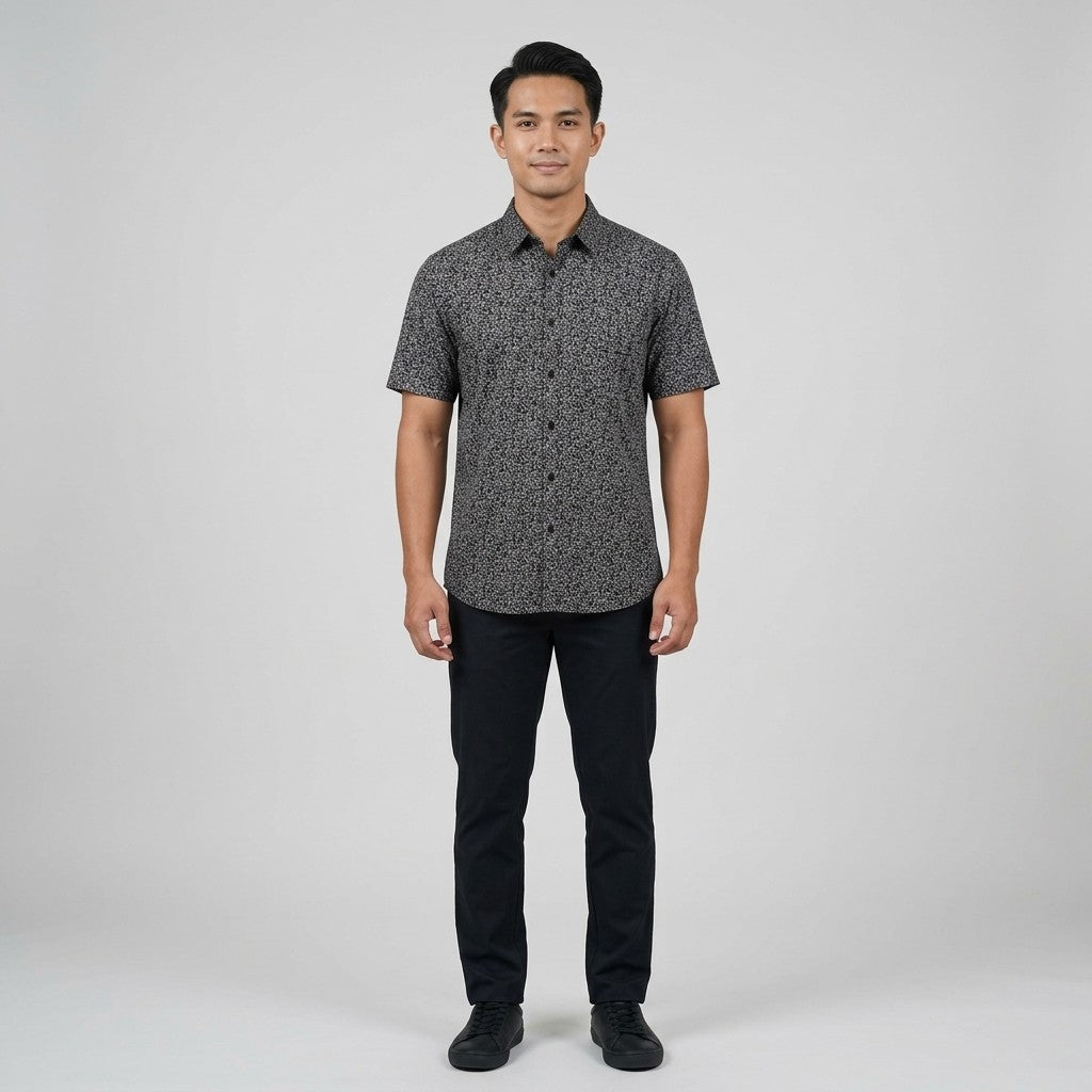 KAMDAR Asterisk Oxford Shirt Lelaki | Kemeja Lengan Pendek Breathable | Smart Casual Office | M-5XL