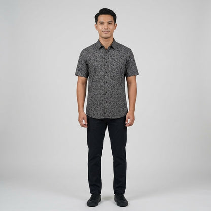 KAMDAR Asterisk Oxford Shirt Lelaki | Kemeja Lengan Pendek Breathable | Smart Casual Office | M-5XL