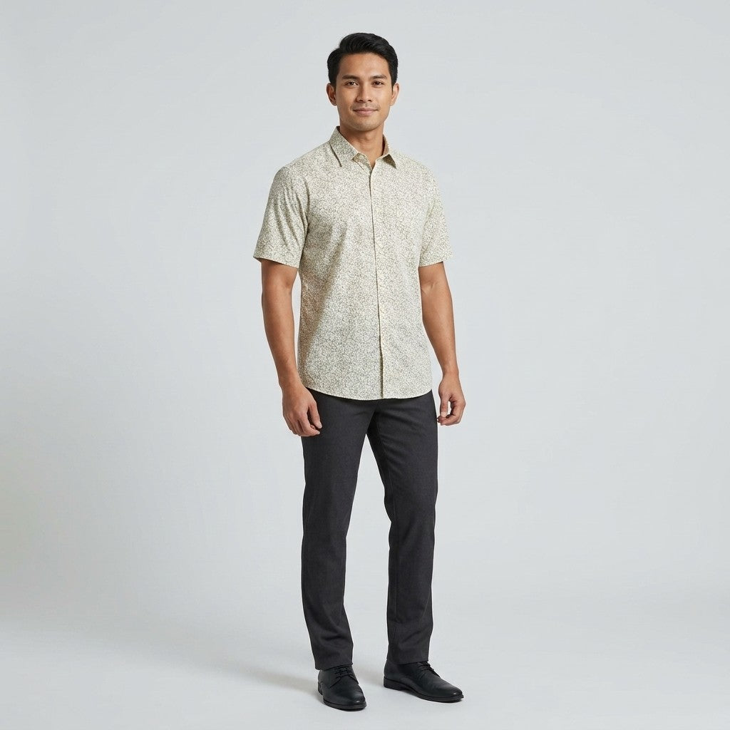 KAMDAR Asterisk Oxford Shirt Lelaki | Kemeja Lengan Pendek Breathable | Smart Casual Office | M-5XL