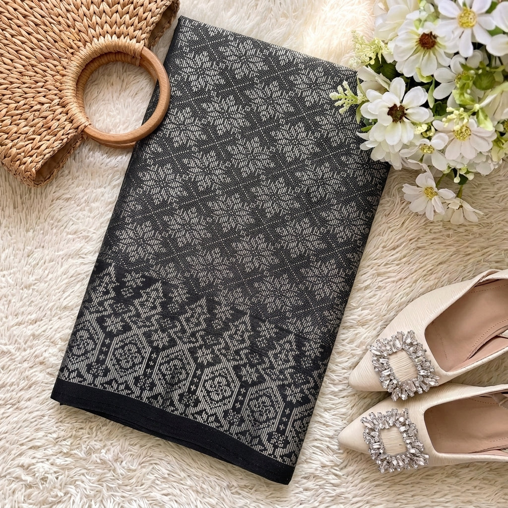 KAMDAR – Delima Jingga Songket Metallic Kain Pasang | Songket Mewah Eksklusif – 2M/4M