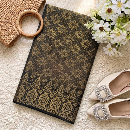 KAMDAR – Delima Jingga Songket Metallic Kain Pasang | Songket Mewah Eksklusif – 2M/4M
