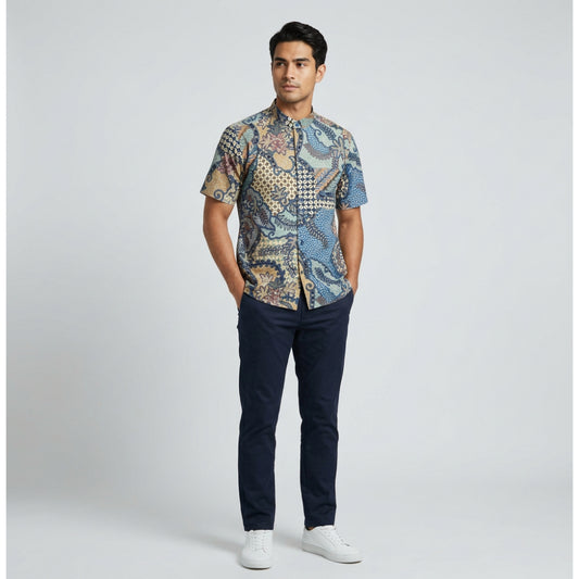 KAMDAR Seraya Batik Shirt Slim Fit | Kemeja Batik Cotton Moden | Formal & Smart Casual | XS-5XL