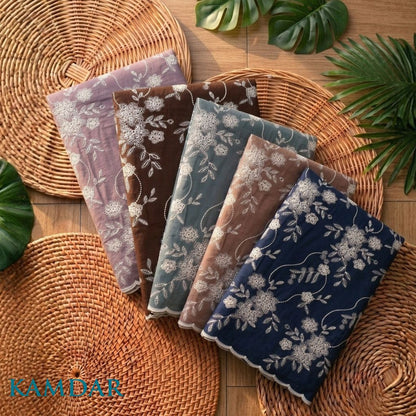 KAMDAR – Seri Embun Ophelia Cotton Embroidery Kain Pasang (2M / 4M)