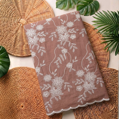 KAMDAR – Seri Embun Ophelia Cotton Embroidery Kain Pasang (2M / 4M)