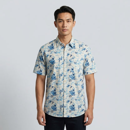 KAMDAR Aeron Satin Shirt Lelaki | Kemeja Lengan Pendek Satin Premium | Smart Casual & Formal | M-5XL