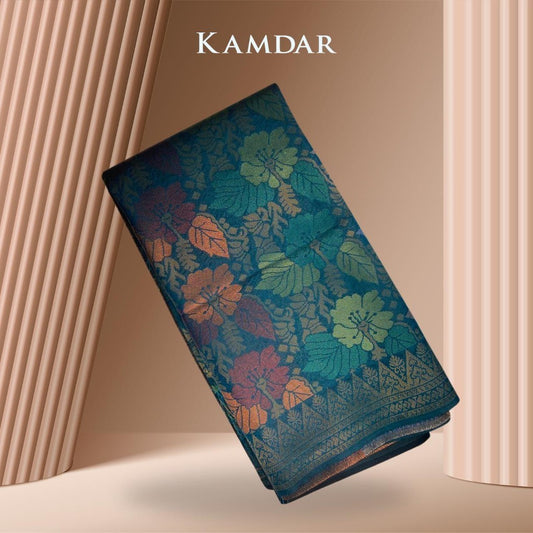 KAMDAR  Open Meter  Songket Metallic Bunga Raya Exclusive Bidang 44"