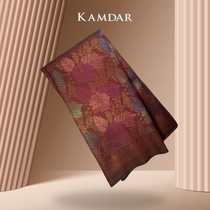 KAMDAR  Open Meter  Songket Metallic Bunga Raya Exclusive Bidang 44"