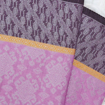 KAMDAR Songket Silver Jari WT Yellow Patti Bidang 44" Open Meter (Kain Ela) - Ironless & Tak Jarang