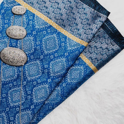 KAMDAR Songket Silver Jari WT Yellow Patti Bidang 44" Open Meter (Kain Ela) - Ironless & Tak Jarang
