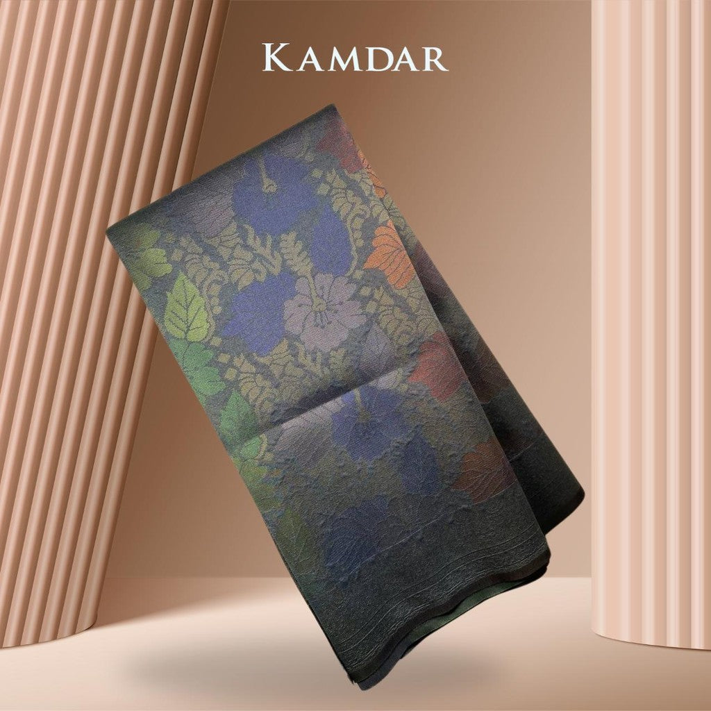 KAMDAR  Open Meter  Songket Metallic Bunga Raya Exclusive Bidang 44"