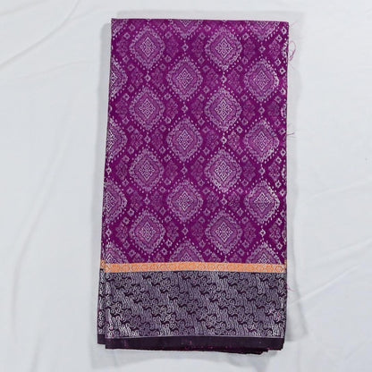 KAMDAR Songket Silver Jari WT Yellow Patti Bidang 44" Open Meter (Kain Ela) - Ironless & Tak Jarang