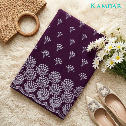 KAMDAR Senandung Kasih Cotton Embroidery Fabric | Premium Cambric 60S Kain Pasang 2M / 4M | Baju Kurung | Kebaya