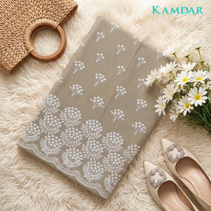 KAMDAR Senandung Kasih Cotton Embroidery Fabric | Premium Cambric 60S Kain Pasang 2M / 4M | Baju Kurung | Kebaya