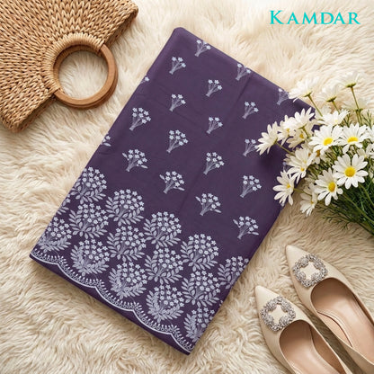 KAMDAR Senandung Kasih Cotton Embroidery Fabric | Premium Cambric 60S Kain Pasang 2M / 4M | Baju Kurung | Kebaya