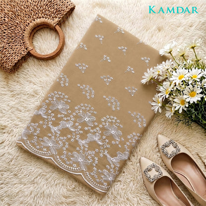 KAMDAR Senandung Kasih Cotton Embroidery Fabric | Premium Cambric 60S Kain Pasang 2M / 4M | Baju Kurung | Kebaya