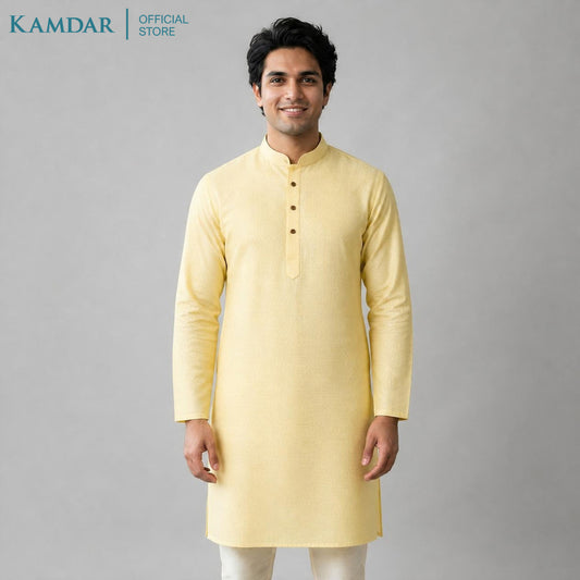 KAMDAR – Baju Kurta Panjang Lelaki Kain Bertekstur | Baju Deepavali Tampan