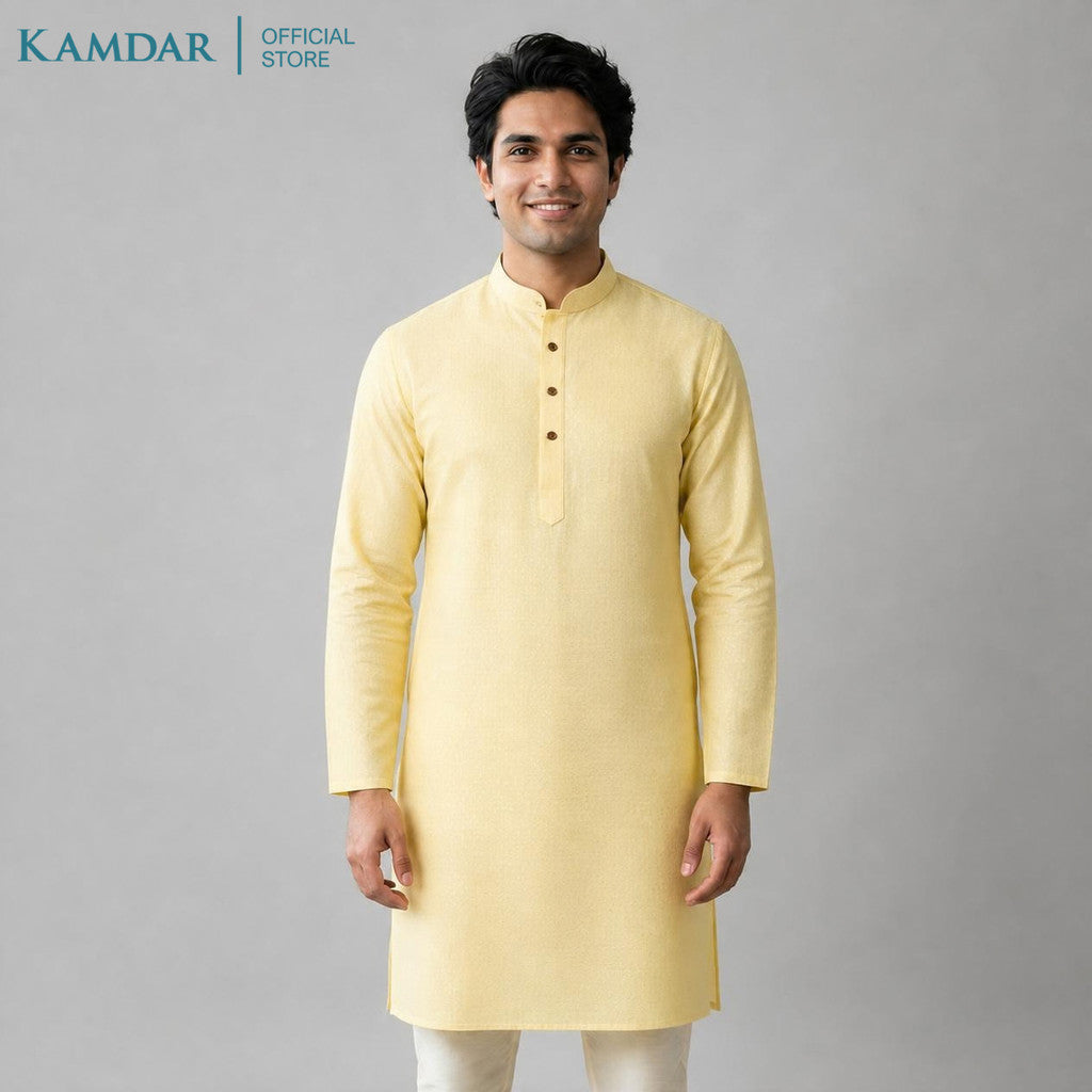 KAMDAR – Baju Kurta Panjang Lelaki Kain Bertekstur | Baju Deepavali Tampan
