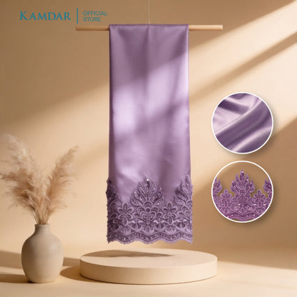 KAMDAR Bridal Satin & Border Lace Kain Pasang Mix & Match (4M + 2M)