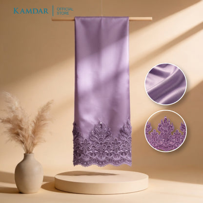 KAMDAR Bridal Satin & Border Lace Kain Pasang Mix & Match (4M + 2M)