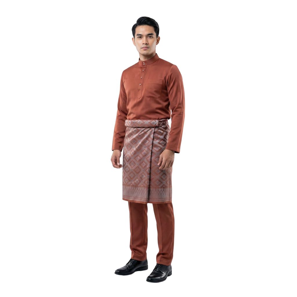KAMDAR Bintang Raya Sampin Instant Lelaki – Easy Wear 3 Saat | 100% Tenun | Sampin Raya Corak Tradisional