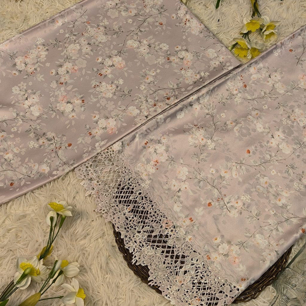 KAMDAR – Aurora & Aurora Border Kain Pasang Mix & Match 4M+2M | Satin Premium Aurora