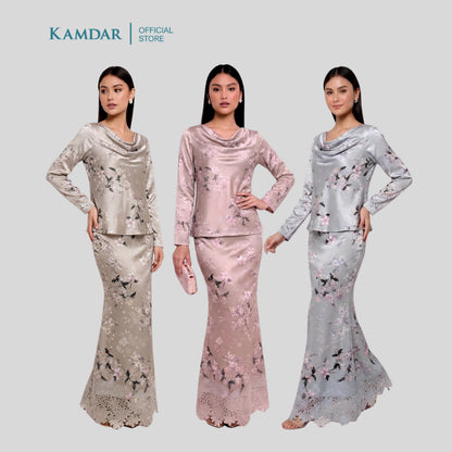 KAMDAR – Aurora & Aurora Border Kain Pasang Mix & Match 4M+2M | Satin Premium Aurora