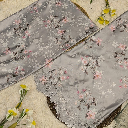 KAMDAR – Aurora & Aurora Border Kain Pasang Mix & Match 4M+2M | Satin Premium Aurora