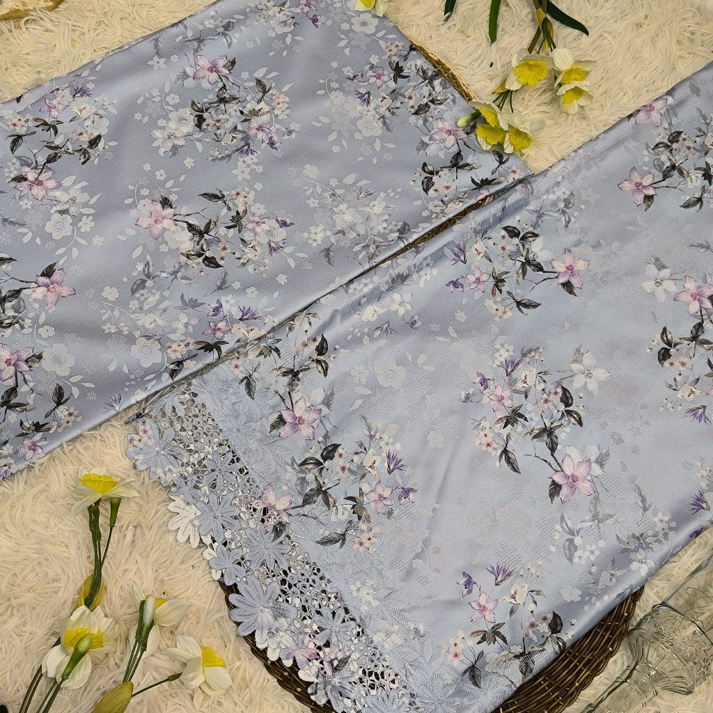 KAMDAR – Aurora & Aurora Border Kain Pasang Mix & Match 4M+2M | Satin Premium Aurora
