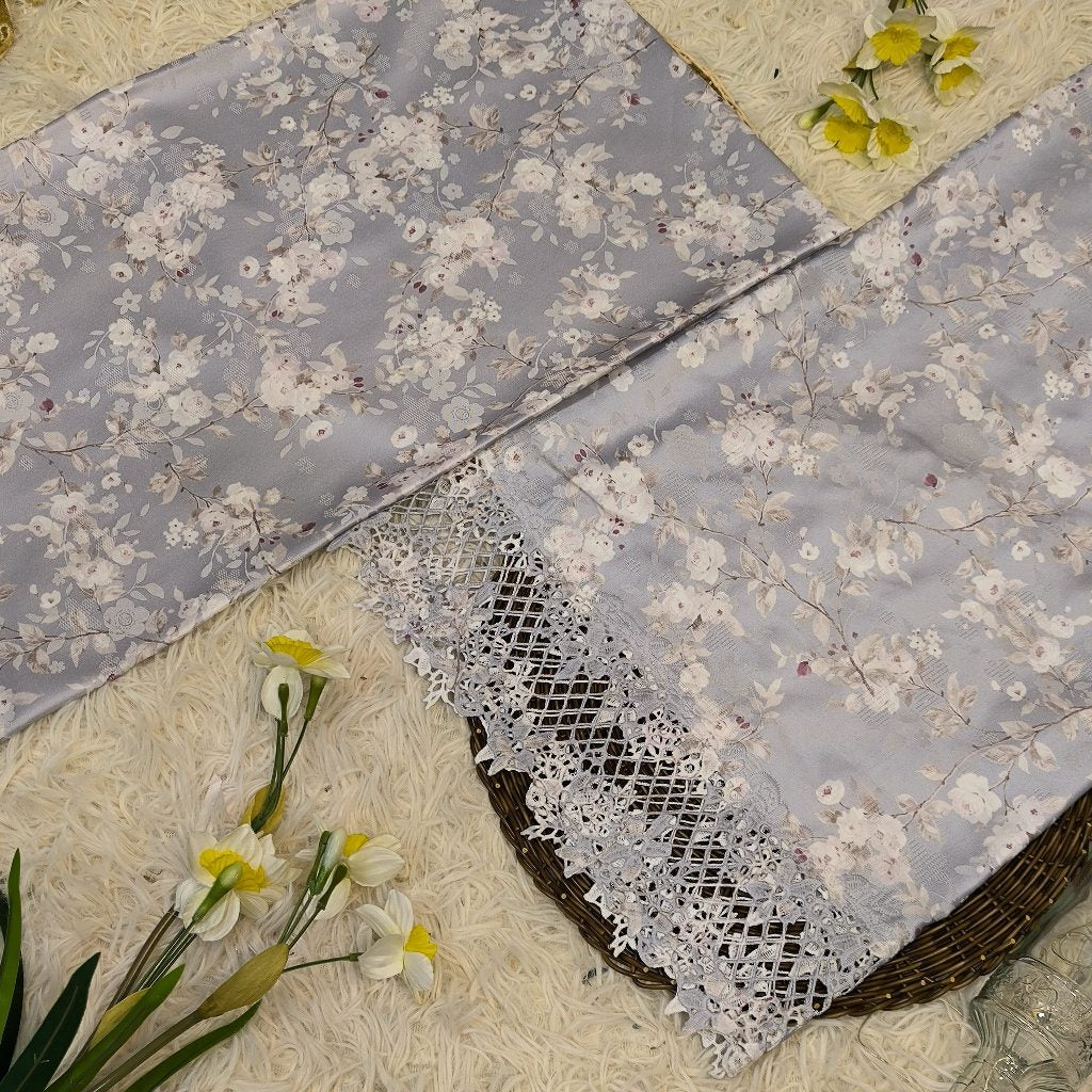 KAMDAR – Aurora & Aurora Border Kain Pasang Mix & Match 4M+2M | Satin Premium Aurora