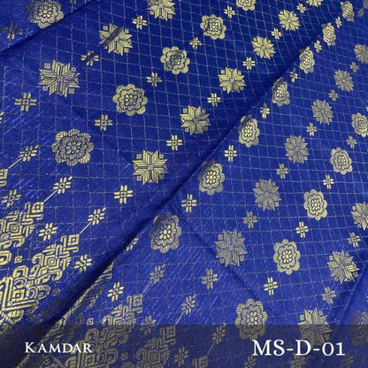 KAMDAR Songket Metallic Bunga Tabur Bidang 44" Open Meter (Kain Ela) - Ironless & Tak Jarang
