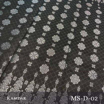 KAMDAR Songket Metallic Bunga Tabur Bidang 44" Open Meter (Kain Ela) - Ironless & Tak Jarang