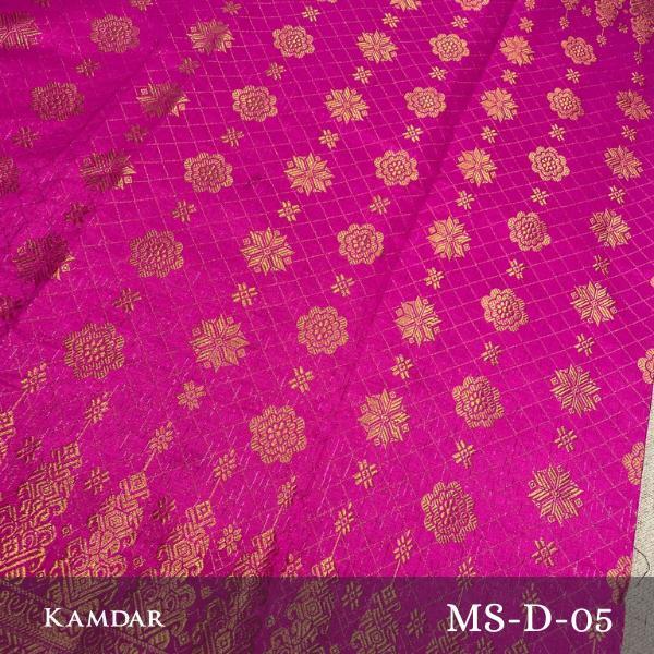 KAMDAR Songket Metallic Bunga Tabur Bidang 44" Open Meter (Kain Ela) - Ironless & Tak Jarang