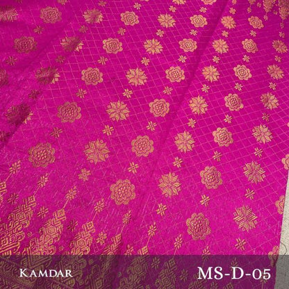 KAMDAR Songket Metallic Bunga Tabur Bidang 44" Open Meter (Kain Ela) - Ironless & Tak Jarang