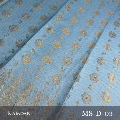 KAMDAR Songket Metallic Bunga Tabur Bidang 44" Open Meter (Kain Ela) - Ironless & Tak Jarang