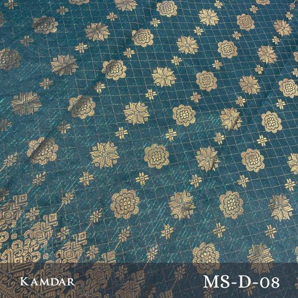 KAMDAR Songket Metallic Bunga Tabur Bidang 44" Open Meter (Kain Ela) - Ironless & Tak Jarang