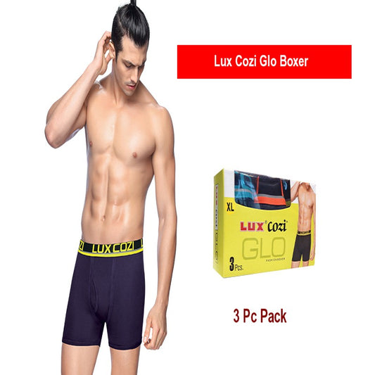 Lux Cozi Glo Men'S Boxer Shorts 3 Pc Pack ( Ready Stock)