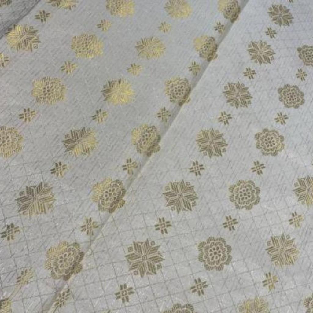 KAMDAR Songket Metallic Bunga Tabur Bidang 44" Open Meter (Kain Ela) - Ironless & Tak Jarang