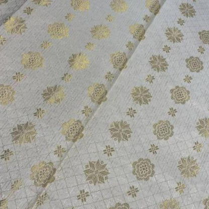 KAMDAR Songket Metallic Bunga Tabur Bidang 44" Open Meter (Kain Ela) - Ironless & Tak Jarang