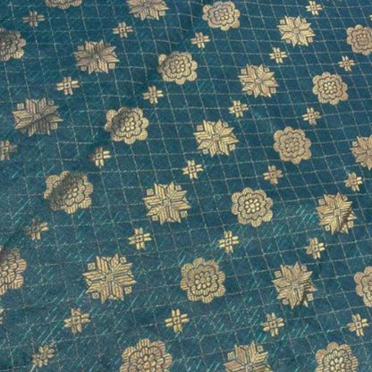 KAMDAR Songket Metallic Bunga Tabur Bidang 44" Open Meter (Kain Ela) - Ironless & Tak Jarang