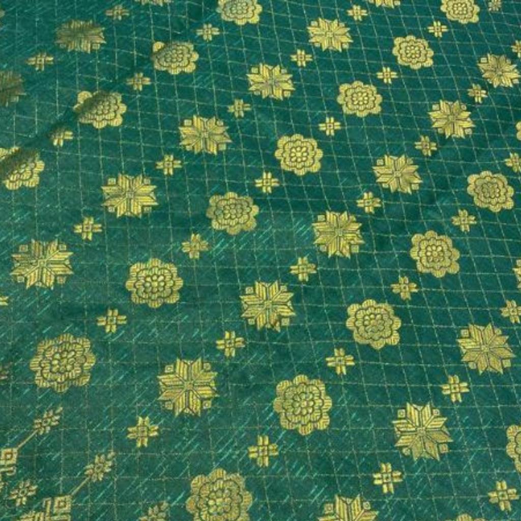KAMDAR Songket Metallic Bunga Tabur Bidang 44" Open Meter (Kain Ela) - Ironless & Tak Jarang