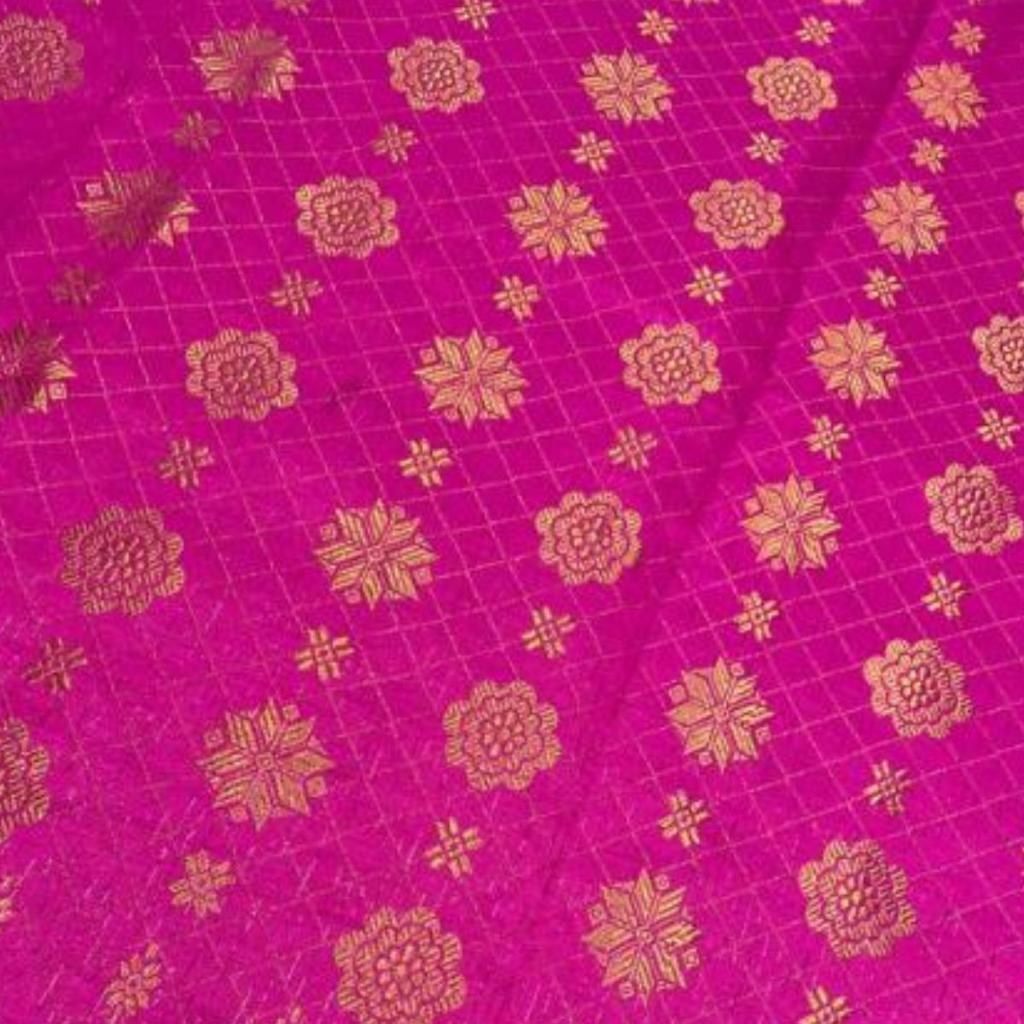 KAMDAR Songket Metallic Bunga Tabur Bidang 44" Open Meter (Kain Ela) - Ironless & Tak Jarang