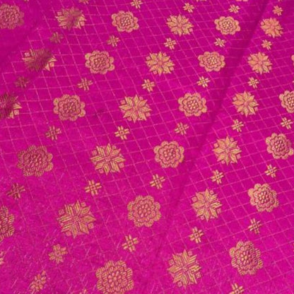 KAMDAR Songket Metallic Bunga Tabur Bidang 44" Open Meter (Kain Ela) - Ironless & Tak Jarang