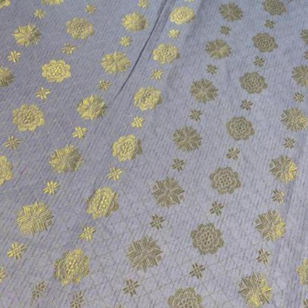 KAMDAR Songket Metallic Bunga Tabur Bidang 44" Open Meter (Kain Ela) - Ironless & Tak Jarang