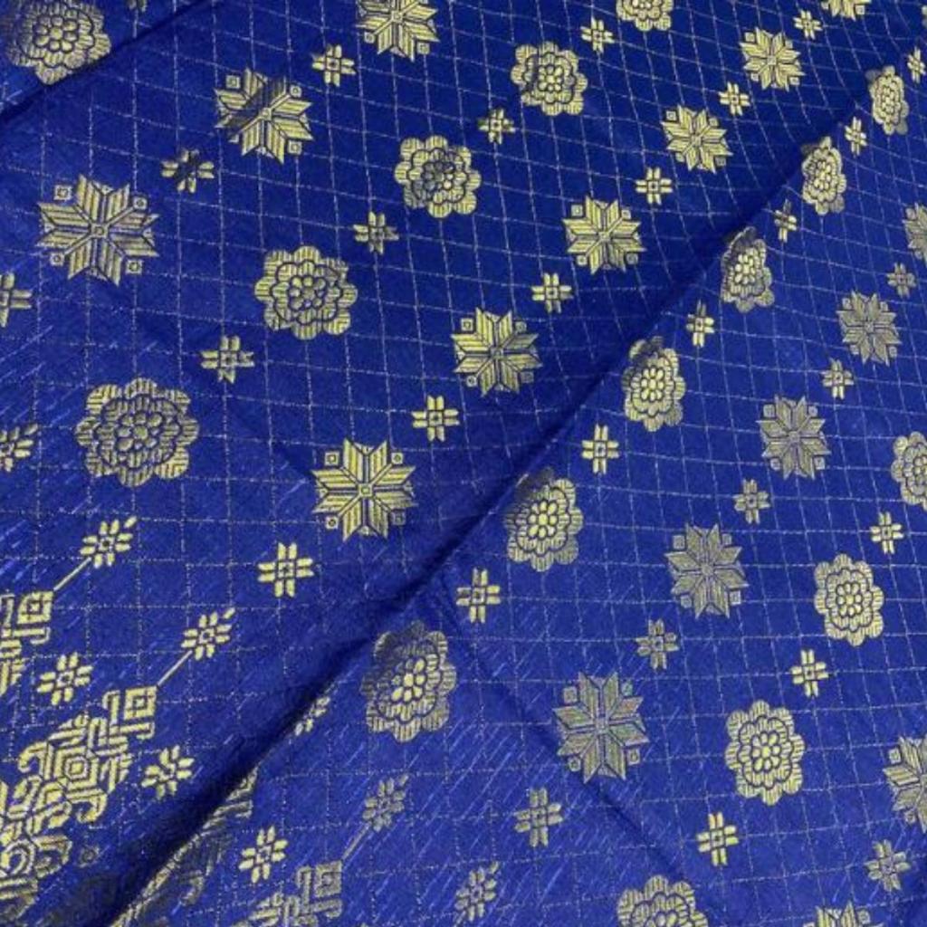 KAMDAR Songket Metallic Bunga Tabur Bidang 44" Open Meter (Kain Ela) - Ironless & Tak Jarang