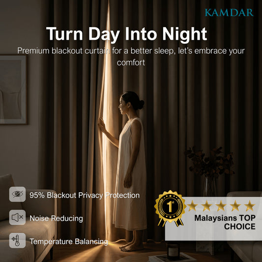 KAMDAR Rubina Curtain | Langsir Moden Elegan untuk Ruang Tamu & Bilik | Premium