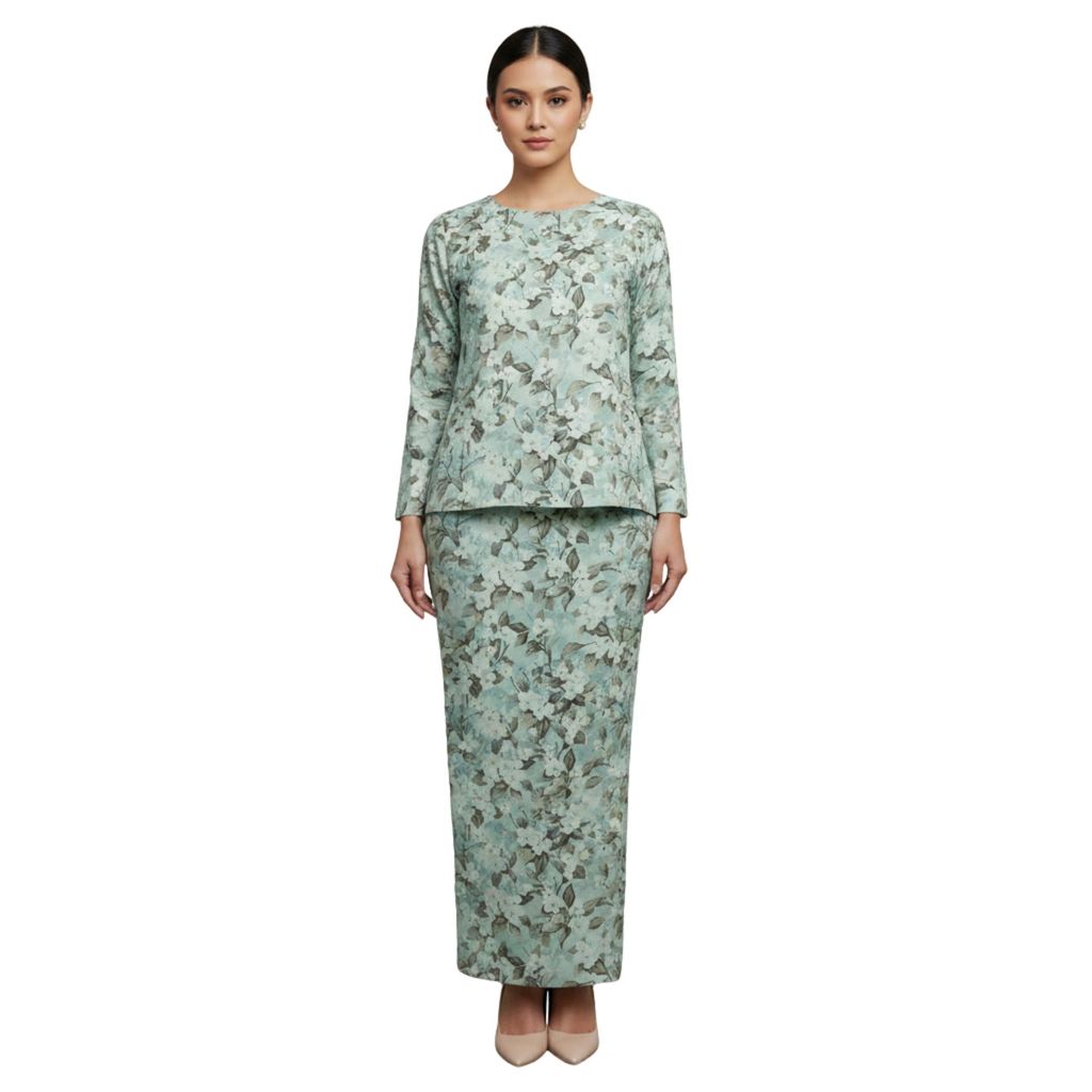 KAMDAR Mirella Kurung Kedah Modern Satin • Round Neck • Loose Fit • Full Elastic • S–3XL