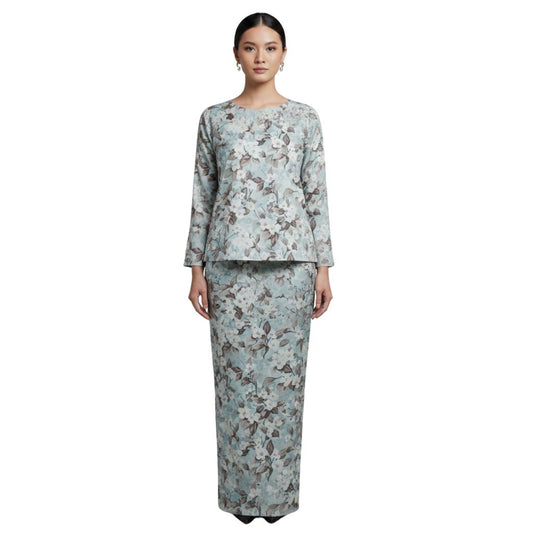 Mirella Kurung Kedah Satin – Round Neck