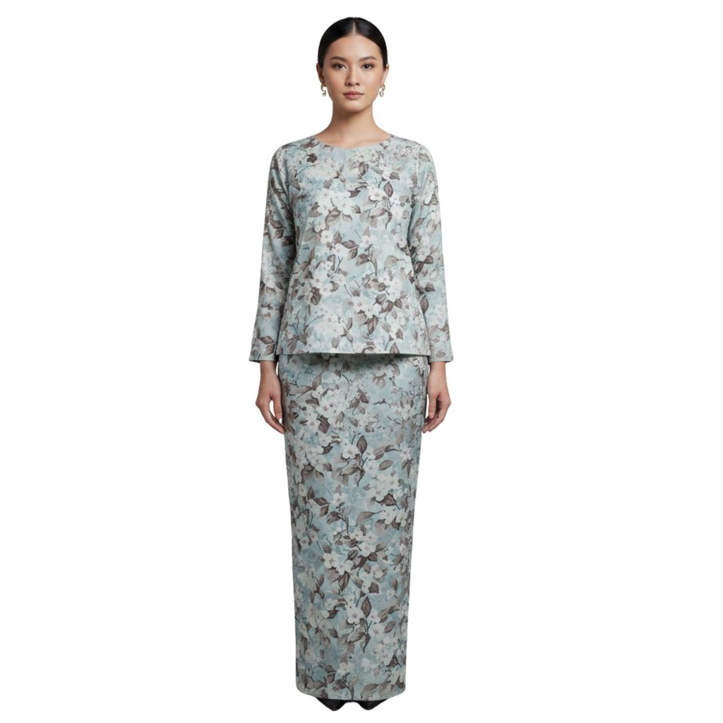 KAMDAR Mirella Kurung Kedah Modern Satin • Round Neck • Loose Fit • Full Elastic • S–3XL